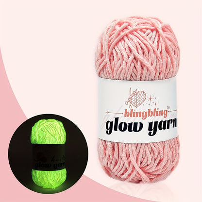 Glow-in-the-Dark Polyester Yarn - 50.29 meter, 1.76oz Skein for DIY Crafts, Knitting & Crochet Projects - Available in Ginger, Peach, Light Aqua, Grey, White, Fluorescent Yellow, Teal, Yellow - Variante